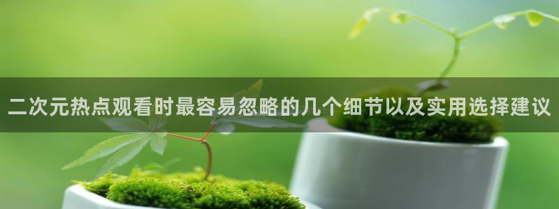 动漫天堂高清:二次元热点观看时最容易忽略的几个细节以及实用选择建议配图
